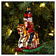 Nutcracker on rocking horse Christmas tree decoration blown glass s2