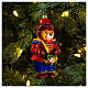 Teddy bear nutcracker with tambourine, original Christmas tree decoration, blown glass s2