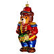 Teddy bear nutcracker with tambourine, original Christmas tree decoration, blown glass s3
