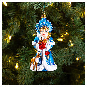 Young lady of snow, blown glass Christmas ornaments