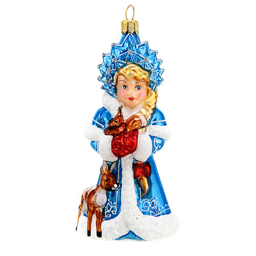 Young lady of snow, blown glass Christmas ornaments 1