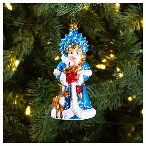 Young lady of snow, blown glass Christmas ornaments 2