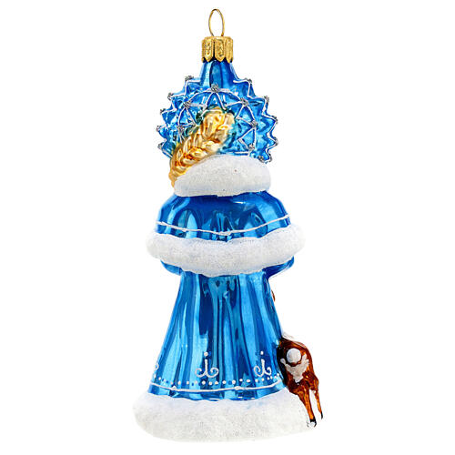 Rapariga da neve vidro soprado enfeite para árvore de Natal 7