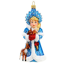 Snow Maiden Christmas tree decoration in blown glass