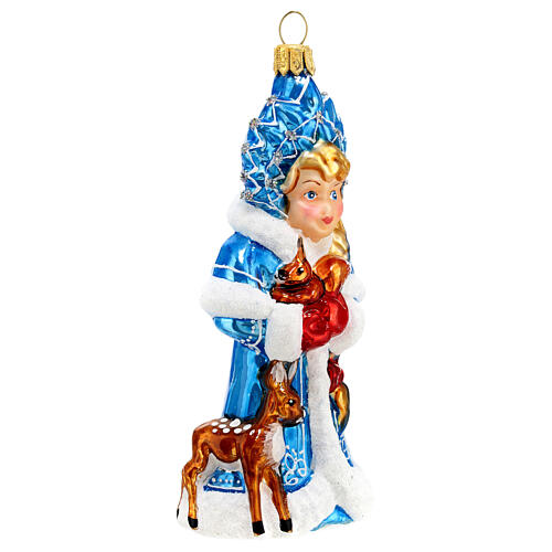 Snow Maiden Christmas tree decoration in blown glass 4