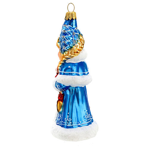 Snow Maiden Christmas tree decoration in blown glass 6
