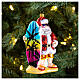 Babbo Natale surfista decorazioni albero Natale vetro soffiato s2