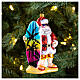 Surfer Santa Claus Christmas ornament in blown glass s2