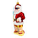 Surfer Santa Claus Christmas ornament in blown glass s6