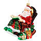 Père Noël sur chaise à bascule décoration pour sapin Noël en verre soufflé s1