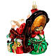 Père Noël sur chaise à bascule décoration pour sapin Noël en verre soufflé s7