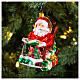 Santa Claus rocking chair Christmas tree ornament in blown glass s2