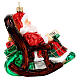 Santa Claus rocking chair Christmas tree ornament in blown glass s5