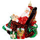 Santa Claus rocking chair Christmas tree ornament in blown glass s6