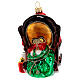 Santa Claus rocking chair Christmas tree ornament in blown glass s9