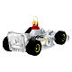 Grand Prix silver car, blown glass Christmas ornaments s7