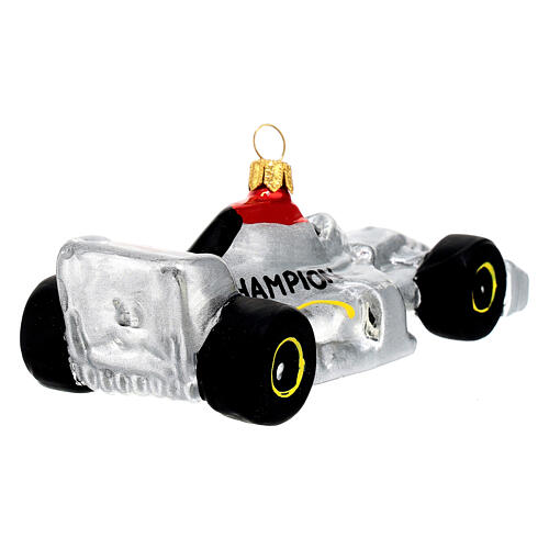 Coche Flecha de plata Gran Premio árbol Navidad vidrio soplado 7