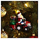 Babbo Natale su trattore regali decorazioni albero Natale vetro soffiato s2