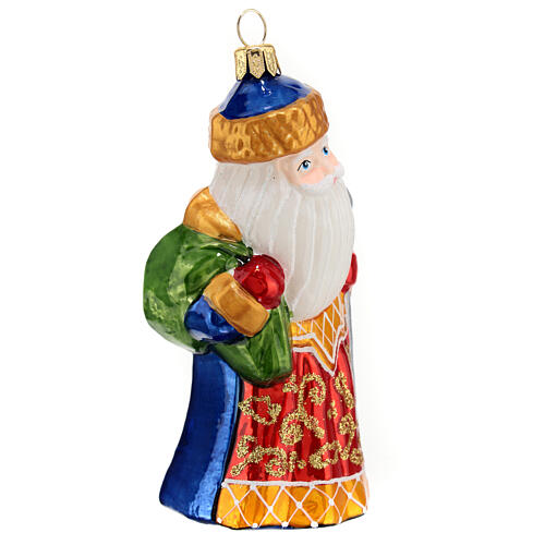 Grandfather Frost with sack blown glass Christmas tree decoration 4