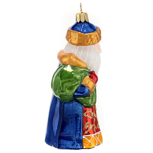 Grandfather Frost with sack blown glass Christmas tree decoration 5
