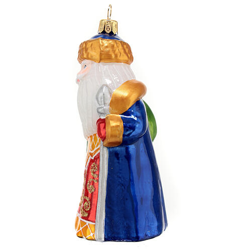 Grandfather Frost with sack blown glass Christmas tree decoration 6