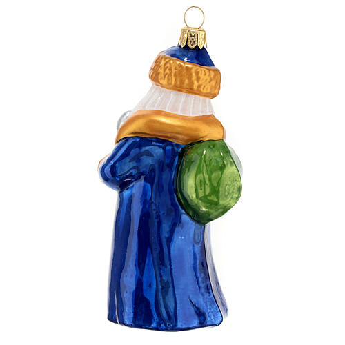 Grandfather Frost with sack blown glass Christmas tree decoration 7