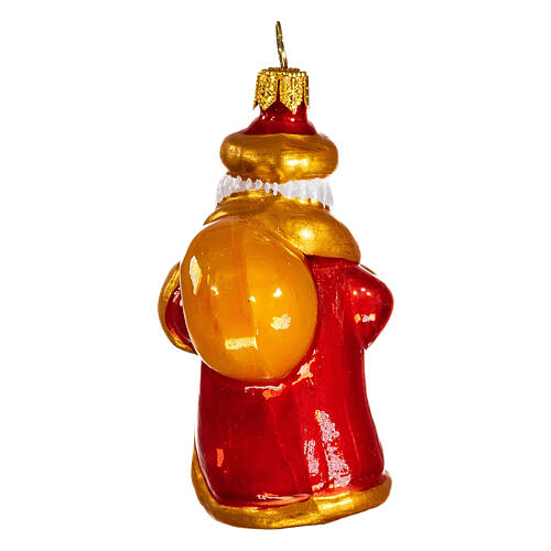 Père Gèle doré décoration en verre soufflé sapin de Noël 5
