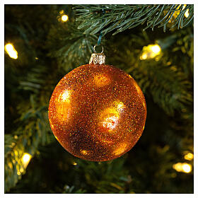 Sun bauble in blown glass Christmas tree decoration