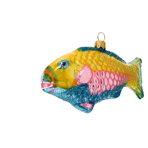 Ryba papuga dekoracja na choinkę szkło dmuchane 4