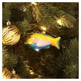 Parrotfish blown glass Christmas tree decoration