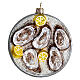 Plate of oysters, original Christmas tree decoration, blown glass s1