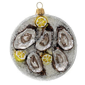 Assiette d'huîtres décoration en verre soufflé sapin de Noël
