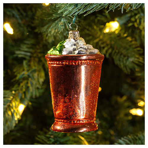 Cóctel Mint Julep decoraciones árbol Navidad vidrio soplado 2