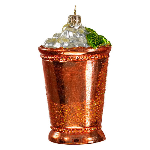 Cocktail Mint Julep decorazioni albero Natale vetro soffiato 4
