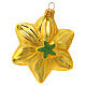 Yellow daffodil, original Christmas tree decoration, blown glass s5