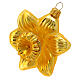 Yellow Daffodil flower blown glass Christmas tree decoration s4