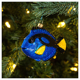 Dory the Surgeonfish, original Christmas tree decoration, blown glass