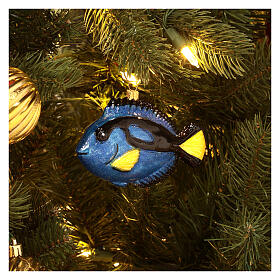Dory the Blue Tang Christmas ornament in blown glass