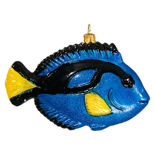 Dory the Blue Tang Christmas ornament in blown glass 1