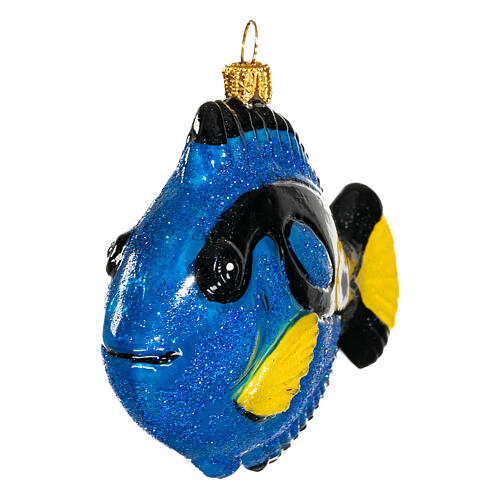 Dory the Blue Tang Christmas ornament in blown glass 3