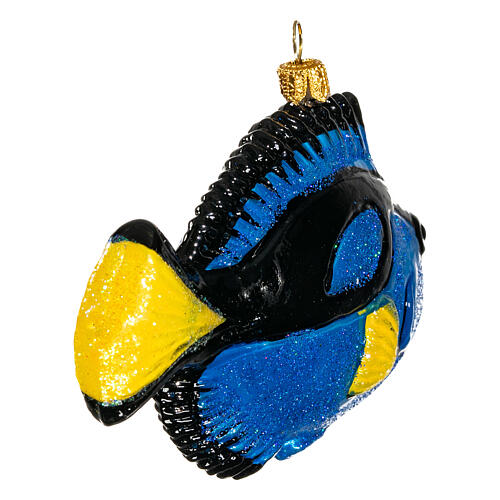 Dory the Blue Tang Christmas ornament in blown glass 5