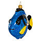 Dory the Blue Tang Christmas ornament in blown glass s3