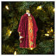 Chasuble prêtre rouge décoration pour sapin Noël en verre soufflé s2