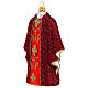 Chasuble prêtre rouge décoration pour sapin Noël en verre soufflé s3