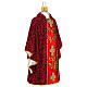 Chasuble prêtre rouge décoration pour sapin Noël en verre soufflé s4