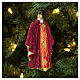 Red priest chasuble with Christmas tree decoration in blown glass s2