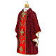 Red priest chasuble with Christmas tree decoration in blown glass s3