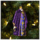 Casula sacerdote viola decorazioni albero Natale vetro soffiato s2