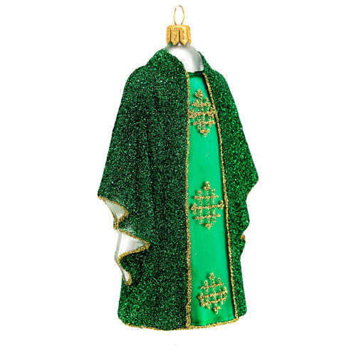 Chasuble prêtre verte décoration pour sapin Noël en verre soufflé 4