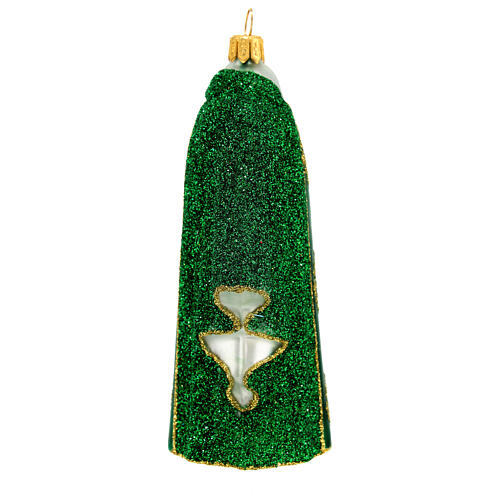 Chasuble prêtre verte décoration pour sapin Noël en verre soufflé 5